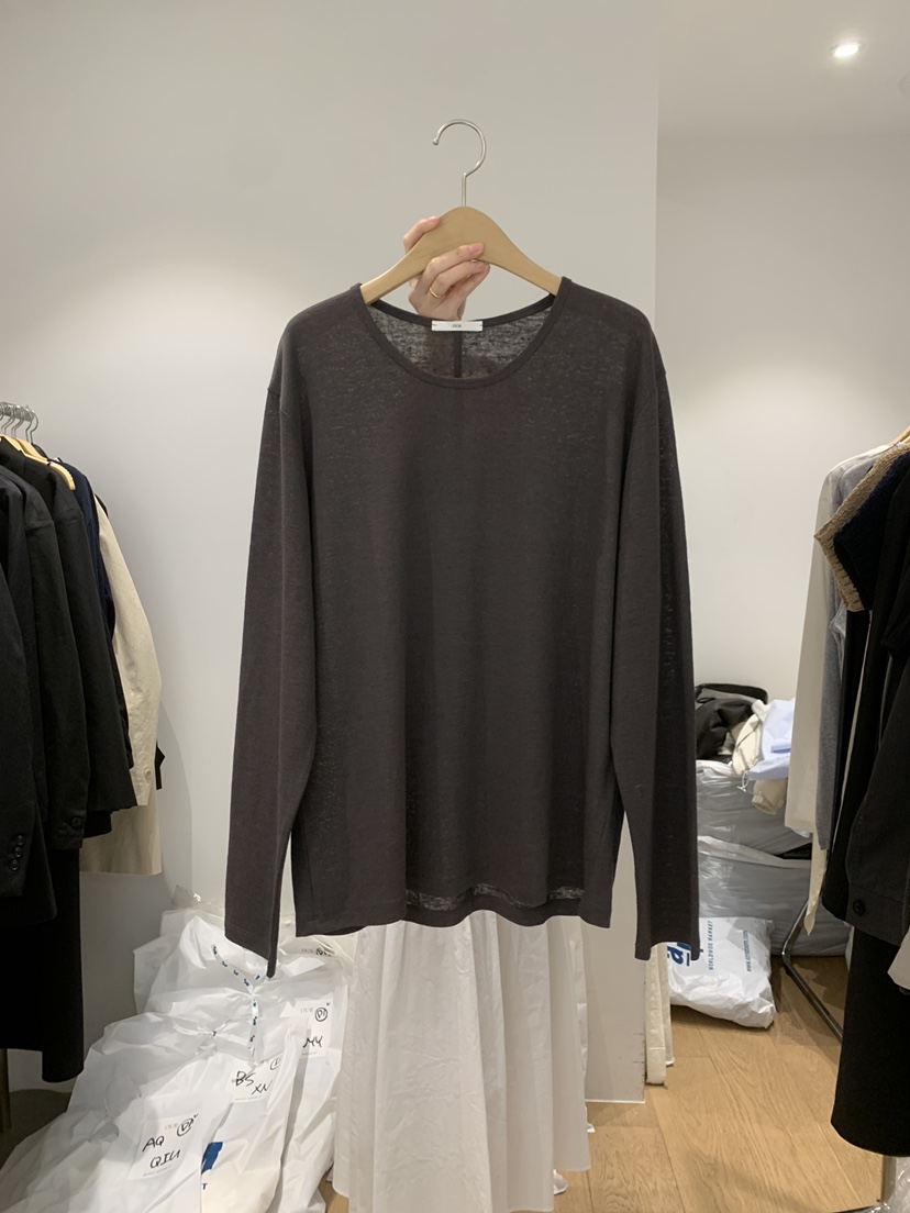 OUR-A/NOVAE韓國東大門代購女裝新品26春夏長袖T恤亞麻布OUR/NOVAE長袖T恤圖色3