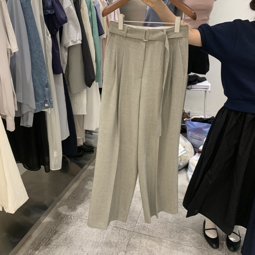 CHAE韓國東大門代購女裝新品推薦時尚26春夏熱賣休閑褲腰帶CHAE休閑褲圖色1