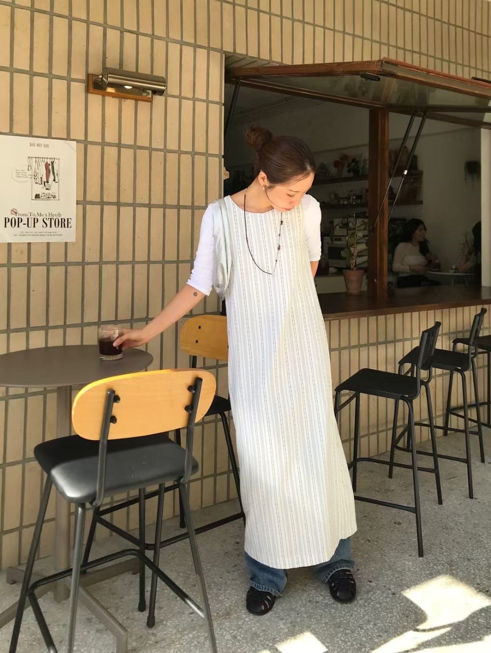 9nine韓國東大門代購女裝新款時尚人氣休閑連衣裙不含腰帶9nine連衣裙圖色2