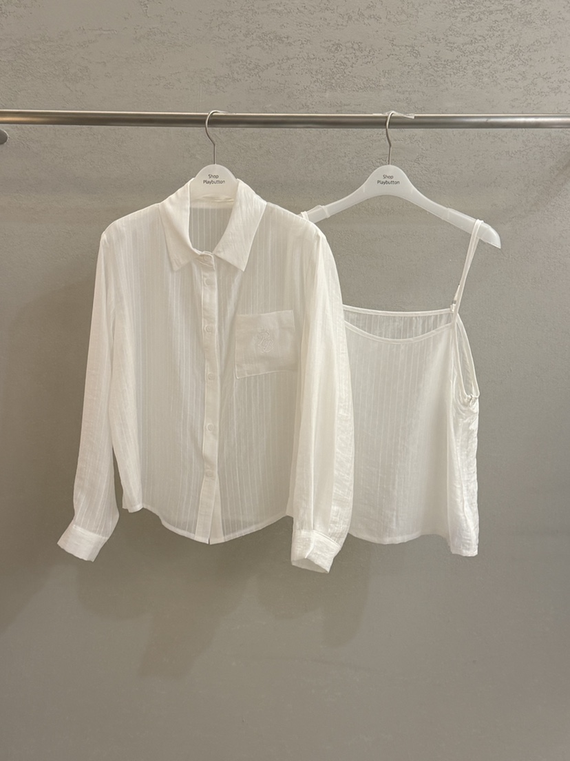 PLAYBUTTON-P韓國東大門直郵女裝新款26春夏熱賣襯衫蕾絲衫PLAYBUTTON襯衫/蕾絲衫圖色2