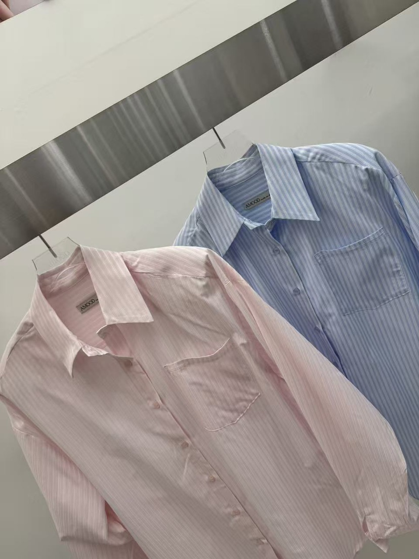 AMOOD韓國直郵實拍女士新款熱賣26春夏人氣休閑襯衫蕾絲衫AMOOD襯衫/蕾絲衫