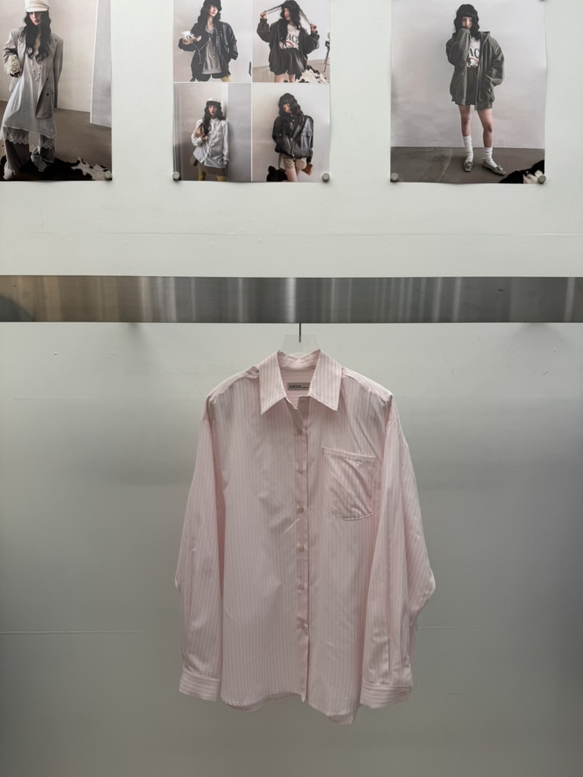 AMOOD韓國直郵實拍女士新款熱賣26春夏人氣休閑襯衫蕾絲衫AMOOD襯衫/蕾絲衫圖色1