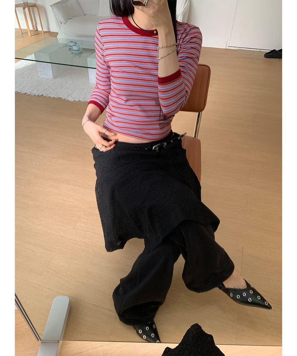 9nine韓國東大門直郵女士新品時尚熱賣26春夏人氣長袖T恤9nine長袖T恤