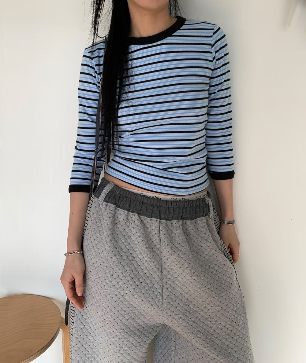 9nine韓國東大門直郵女士新品時尚熱賣26春夏人氣長袖T恤9nine長袖T恤