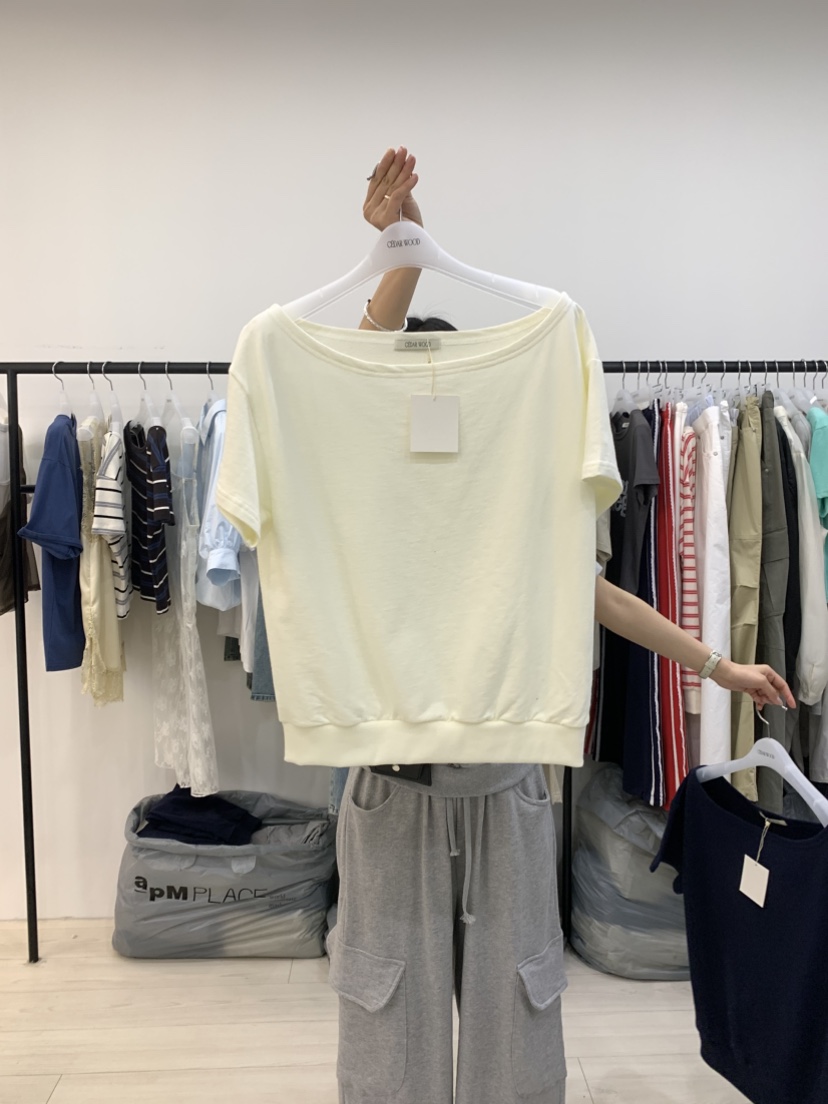 CEDARWOOD韓國代購女士新品26春夏職業人氣休閑熱賣T恤露肩CEDAR WOODT恤圖色2