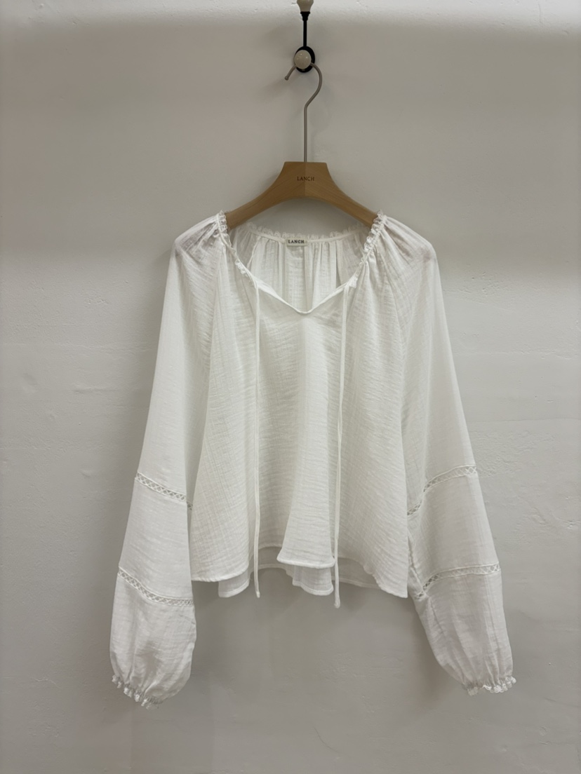 LANCH韓國直郵女裝新品職業熱賣26春夏人氣休閑襯衫蕾絲衫LANCH襯衫/蕾絲衫圖色1