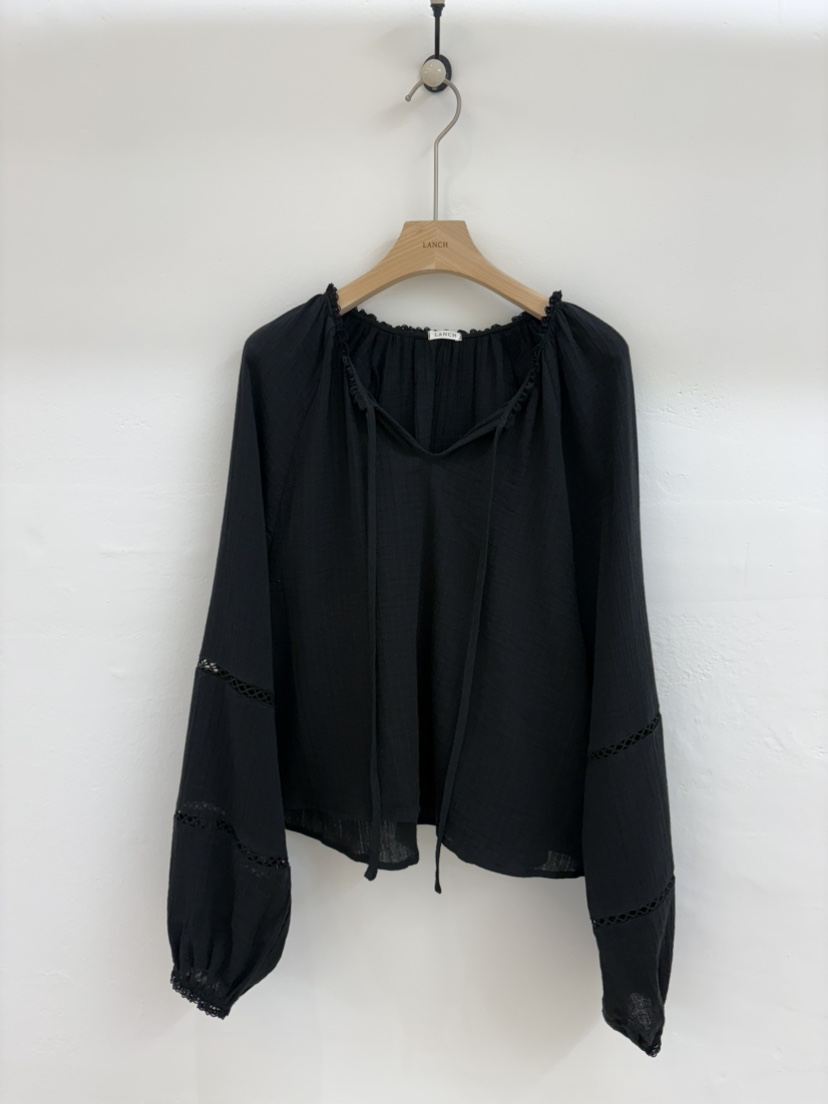 LANCH韓國直郵女裝新品職業熱賣26春夏人氣休閑襯衫蕾絲衫LANCH襯衫/蕾絲衫圖色2