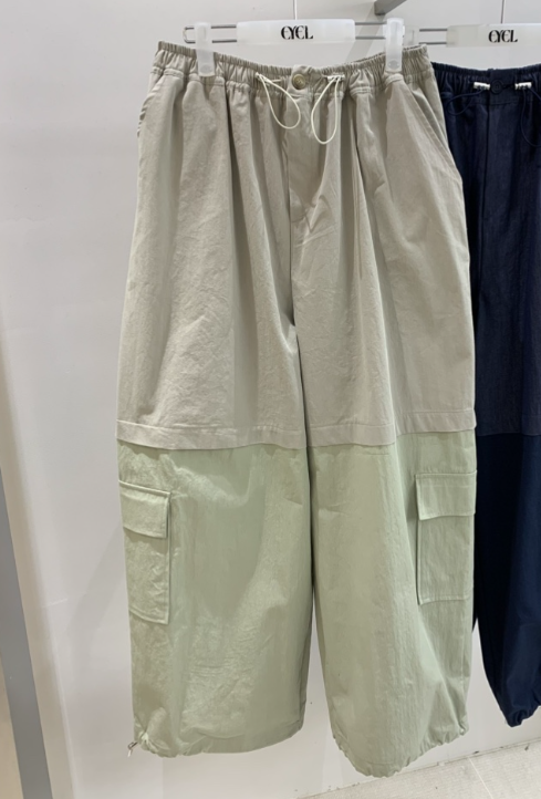 EYEL韓國代購女士新款人氣時尚熱賣26春夏休閑褲工裝褲撞色EYEL休閑褲圖色1