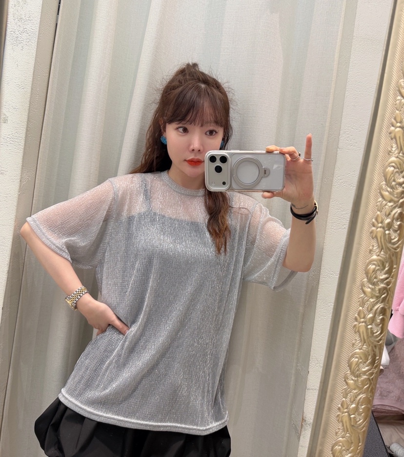 LOVABLE韓國直郵女士新品推薦26春夏休閑時尚職業T恤透明LOVABLET恤