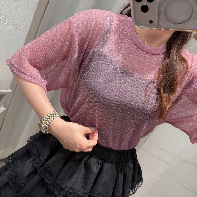 LOVABLE韓國直郵女士新品推薦26春夏休閑時尚職業T恤透明LOVABLET恤