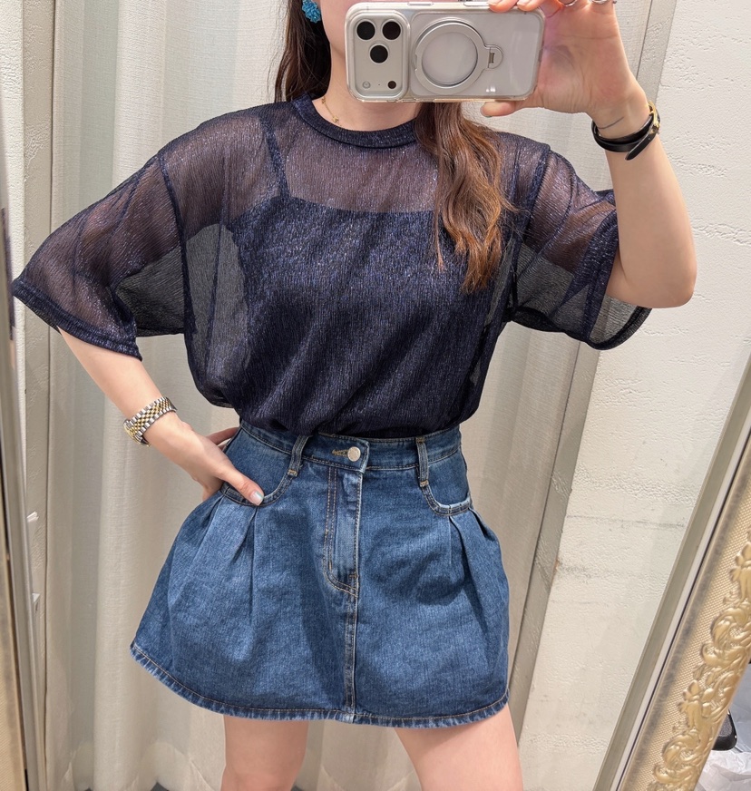 LOVABLE韓國直郵女士新品推薦26春夏休閑時尚職業T恤透明LOVABLET恤