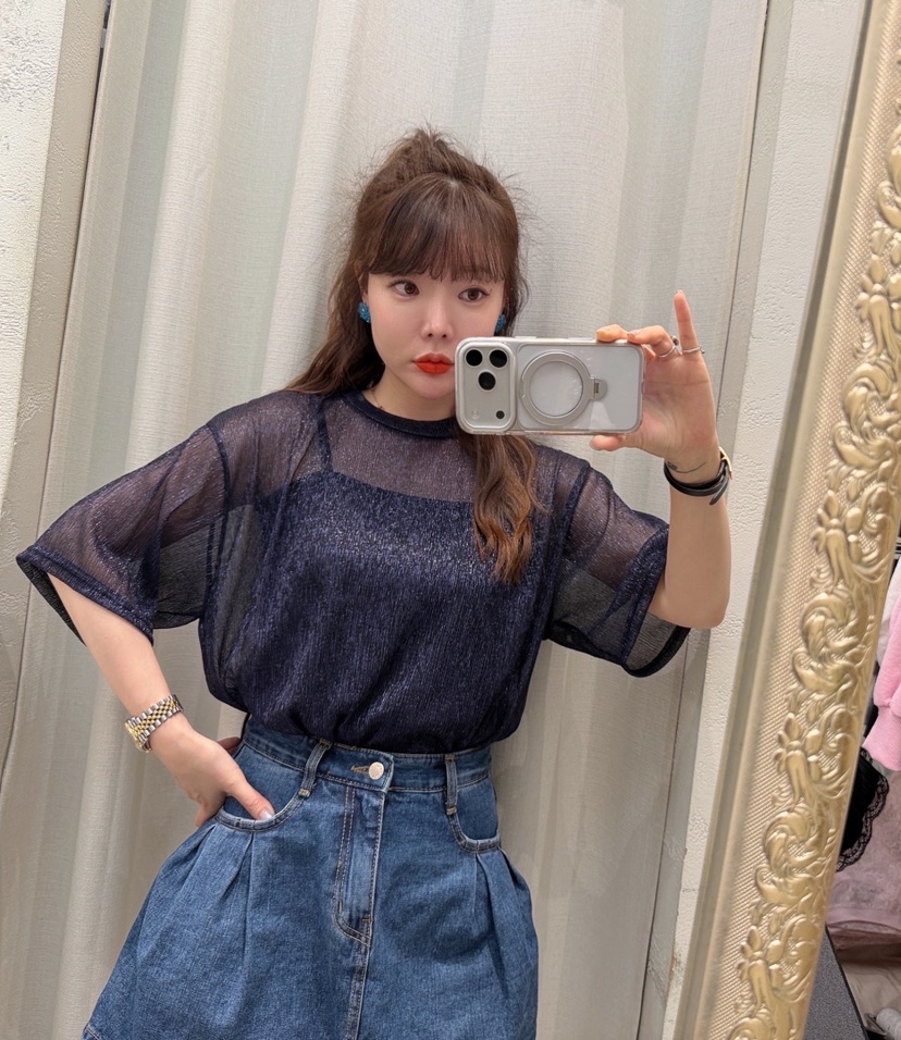 LOVABLE韓國直郵女士新品推薦26春夏休閑時尚職業T恤透明LOVABLET恤