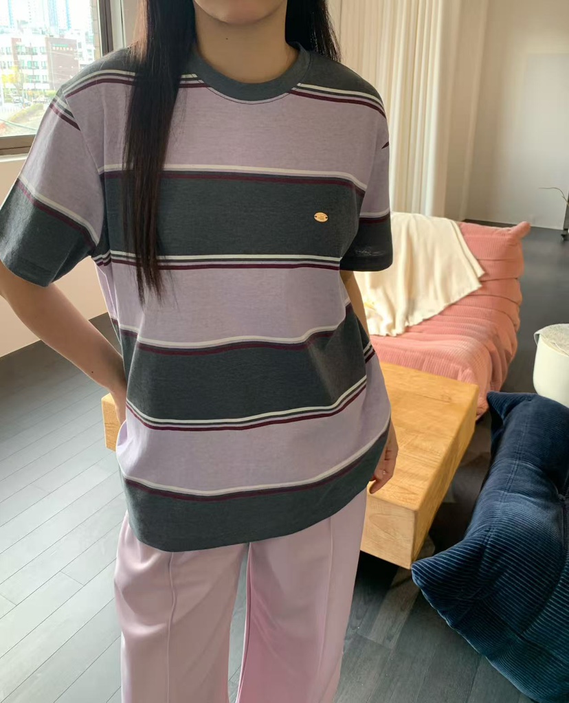 J CRANE-A韓國東大門代購女裝新款職業人氣休閑T恤條紋J CRANET恤