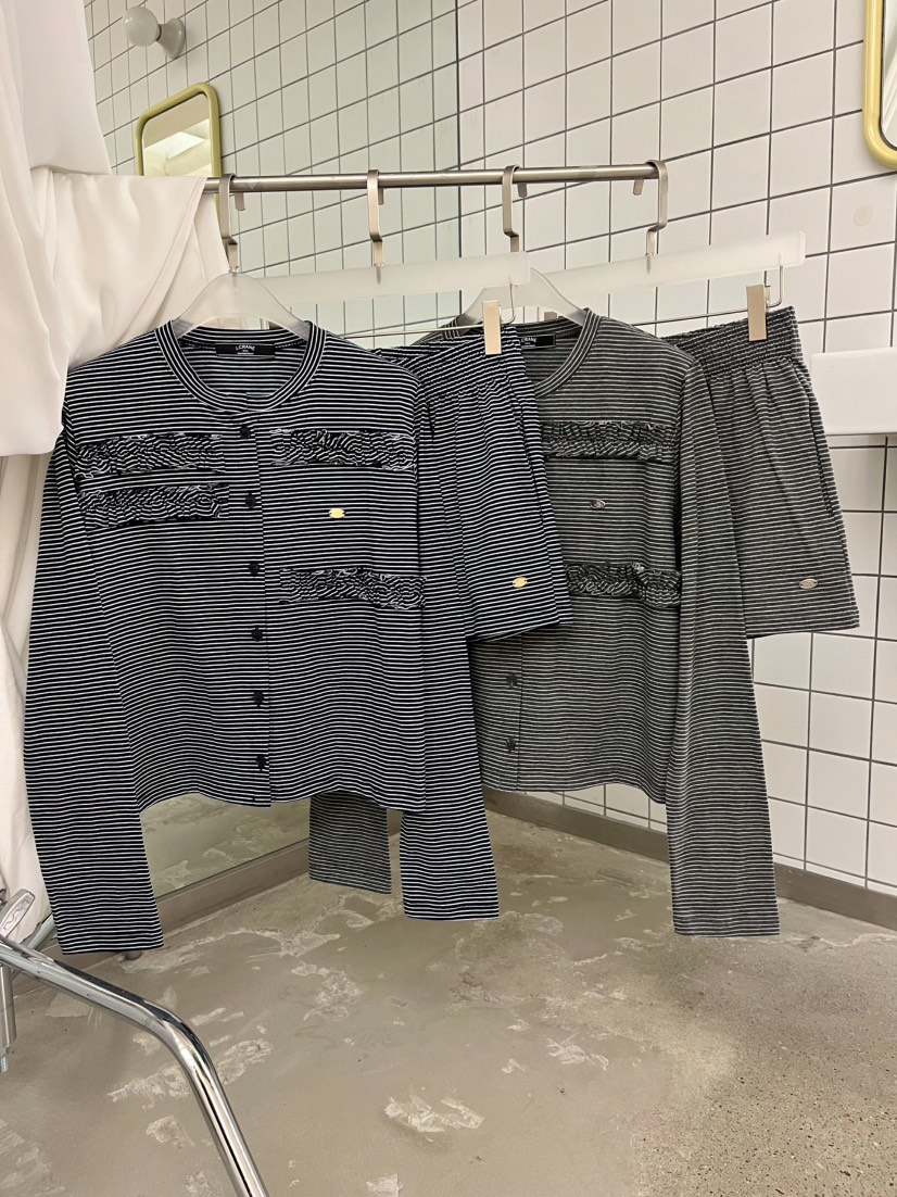 J CRANE-A韓國東大門直郵女裝新款職業長袖T恤開衫條紋J CRANE長袖T恤