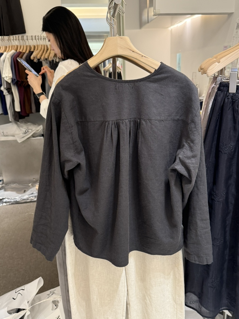 MONE-A韓國直郵女士新品26春夏職業時尚休閑襯衫蕾絲衫亞麻MONE-A襯衫/蕾絲衫