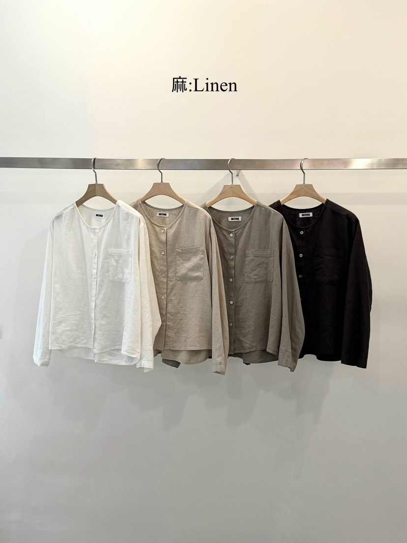 MONE-A韓國直郵女士新品26春夏職業時尚休閑襯衫蕾絲衫亞麻MONE-A襯衫/蕾絲衫