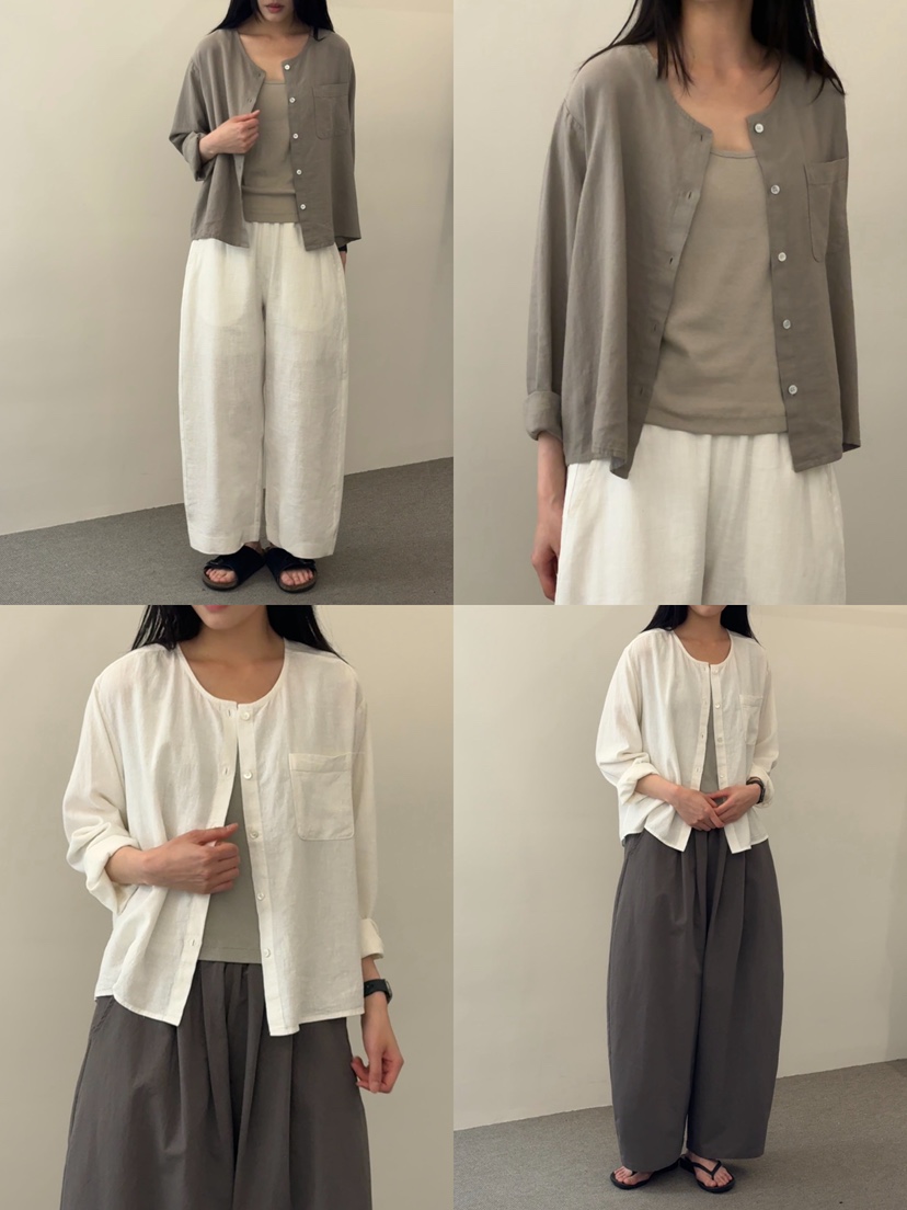 MONE-A韓國直郵女士新品26春夏職業時尚休閑襯衫蕾絲衫亞麻MONE-A襯衫/蕾絲衫