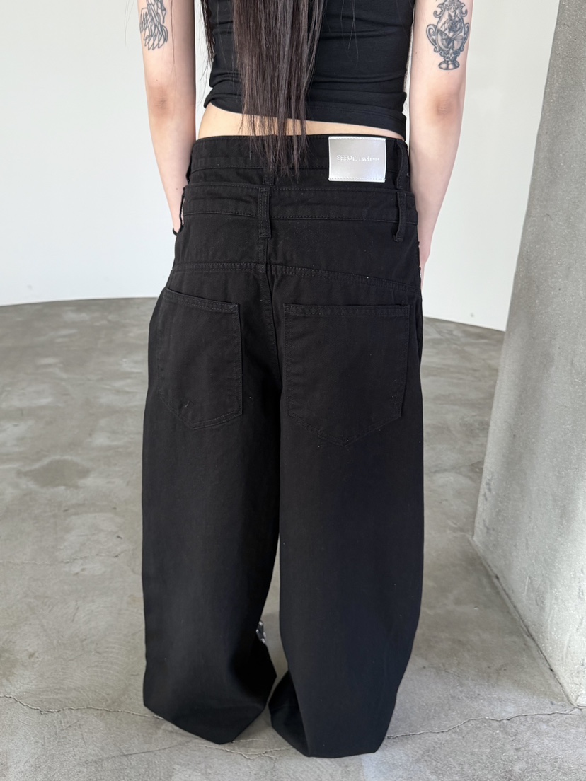 SEEOT韓國直郵實拍女士新品職業人氣推薦時尚26春夏牛仔褲疊穿SEEOT牛仔褲