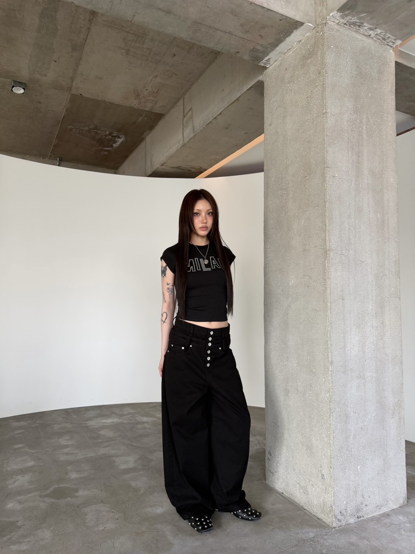 SEEOT韓國直郵實拍女士新品職業人氣推薦時尚26春夏牛仔褲疊穿SEEOT牛仔褲