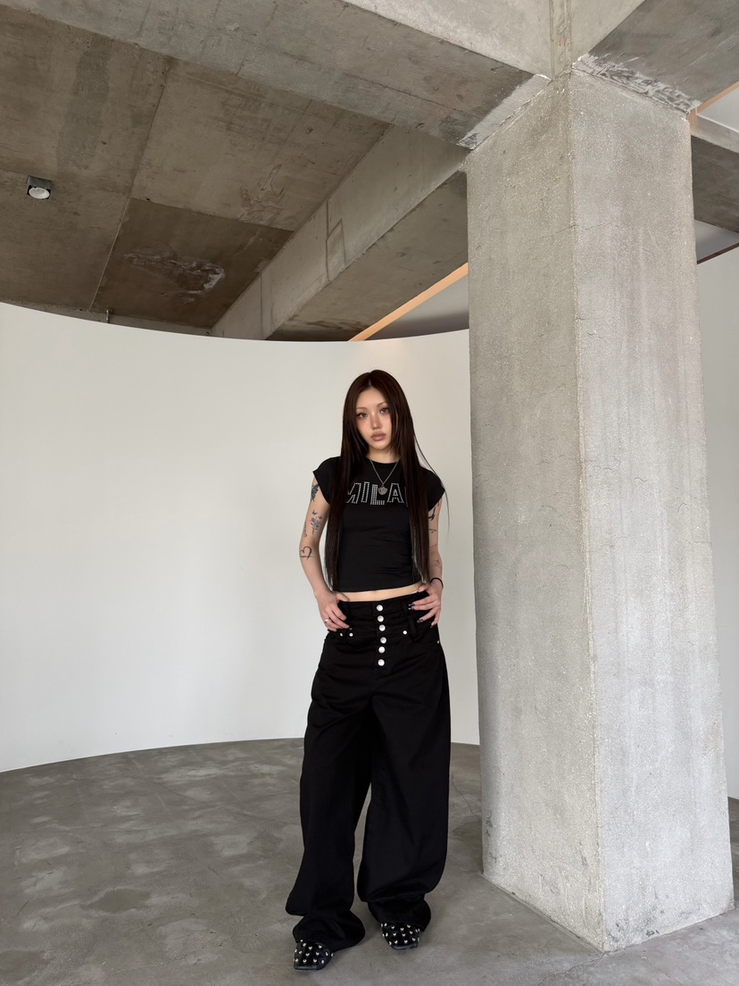 SEEOT韓國直郵實拍女士新品職業人氣推薦時尚26春夏牛仔褲疊穿SEEOT牛仔褲