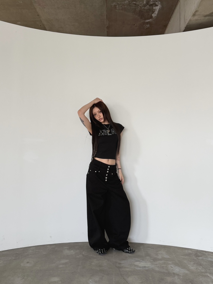 SEEOT韓國直郵實拍女士新品職業人氣推薦時尚26春夏牛仔褲疊穿SEEOT牛仔褲