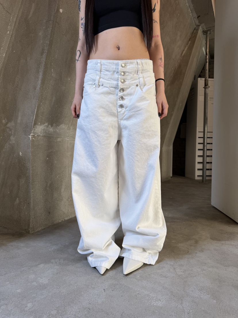 SEEOT韓國直郵實拍女士新品職業人氣推薦時尚26春夏牛仔褲疊穿SEEOT牛仔褲圖色1