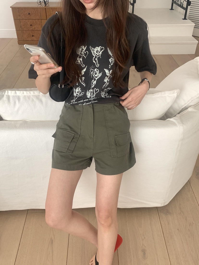 空韓國直郵實拍女士新款人氣職業熱賣推薦休閑時尚短褲口袋空短褲