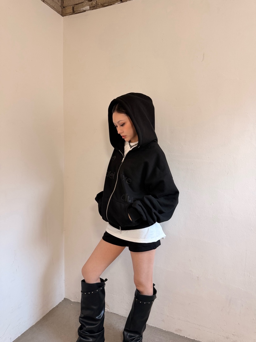 SEEOT韓國東大門代購女士新品時尚休閑26春夏夾克拉鏈連帽衫SEEOT夾克