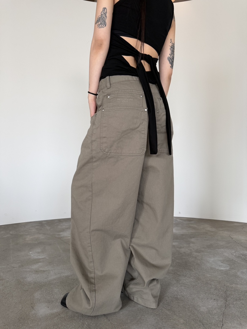 SEEOT韓國直郵女士新款時尚熱賣休閑褲男女同款水洗棉口袋SEEOT休閑褲