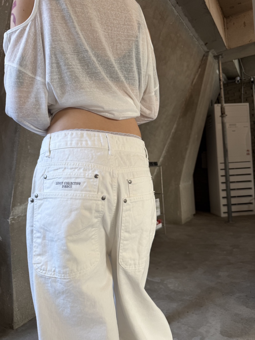 SEEOT韓國直郵女士新款時尚熱賣休閑褲男女同款水洗棉口袋SEEOT休閑褲