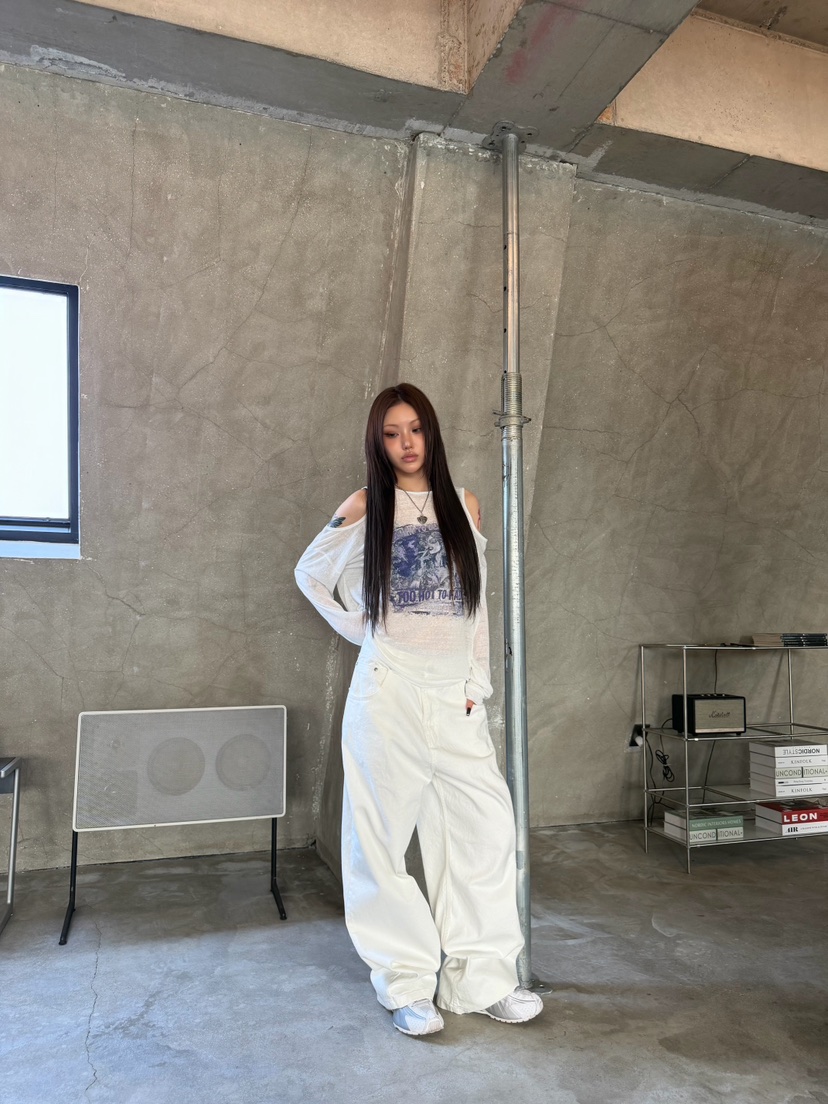 SEEOT韓國直郵女士新款時尚熱賣休閑褲男女同款水洗棉口袋SEEOT休閑褲