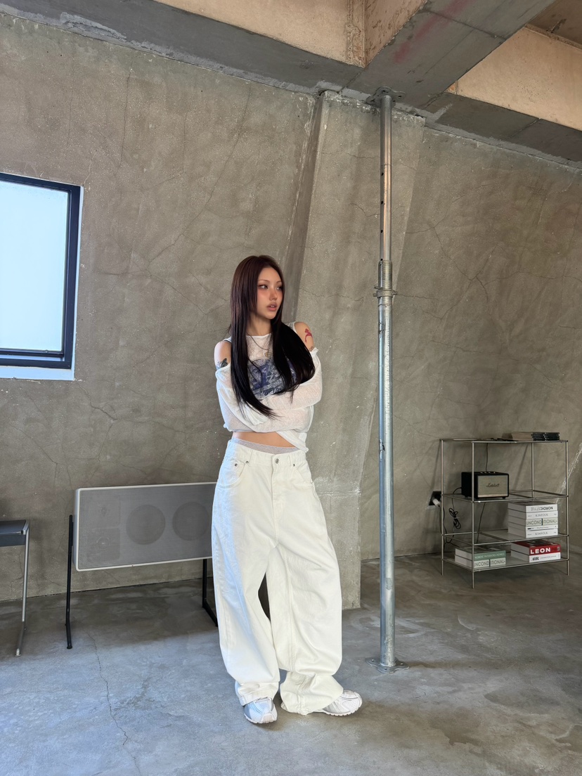 SEEOT韓國直郵女士新款時尚熱賣休閑褲男女同款水洗棉口袋SEEOT休閑褲