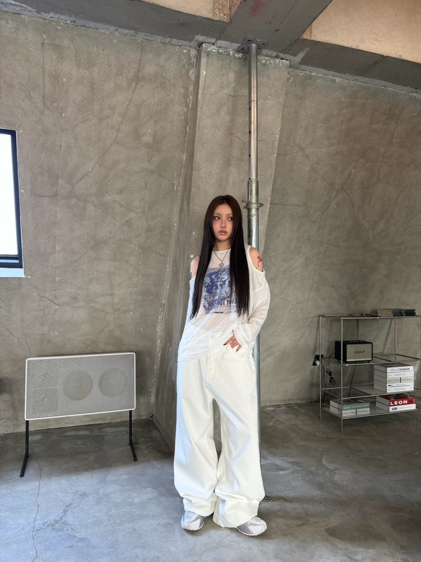 SEEOT韓國直郵女士新款時尚熱賣休閑褲男女同款水洗棉口袋SEEOT休閑褲圖色1