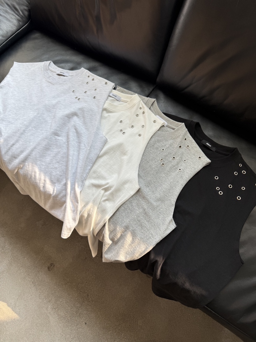 SEEOT韓國東大門直郵女裝新款熱賣26春夏人氣吊帶背心鏤空SEEOT吊帶/背心圖色1左一色