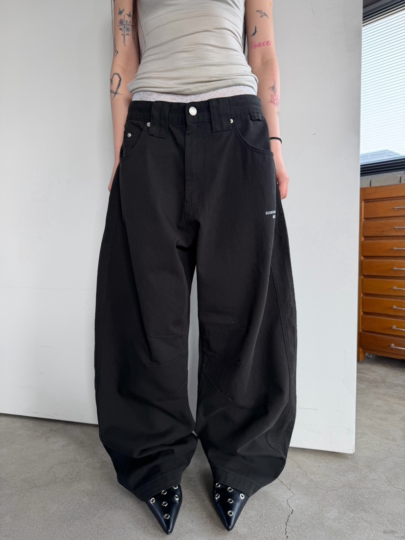 SEEOT韓國直郵女士新款熱賣推薦時尚休閑休閑褲男女同款水洗SEEOT休閑褲圖色1