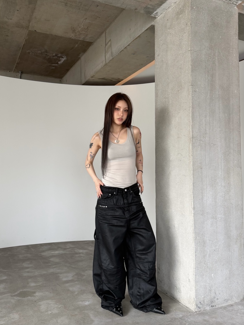 SEEOT韓國直郵女士新品人氣職業推薦休閑褲男女同款天絲涂層SEEOT休閑褲