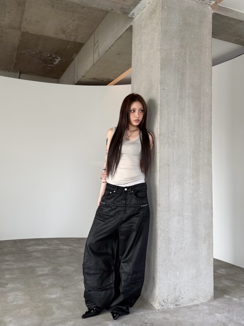 SEEOT韓國直郵女士新品人氣職業推薦休閑褲男女同款天絲涂層SEEOT休閑褲