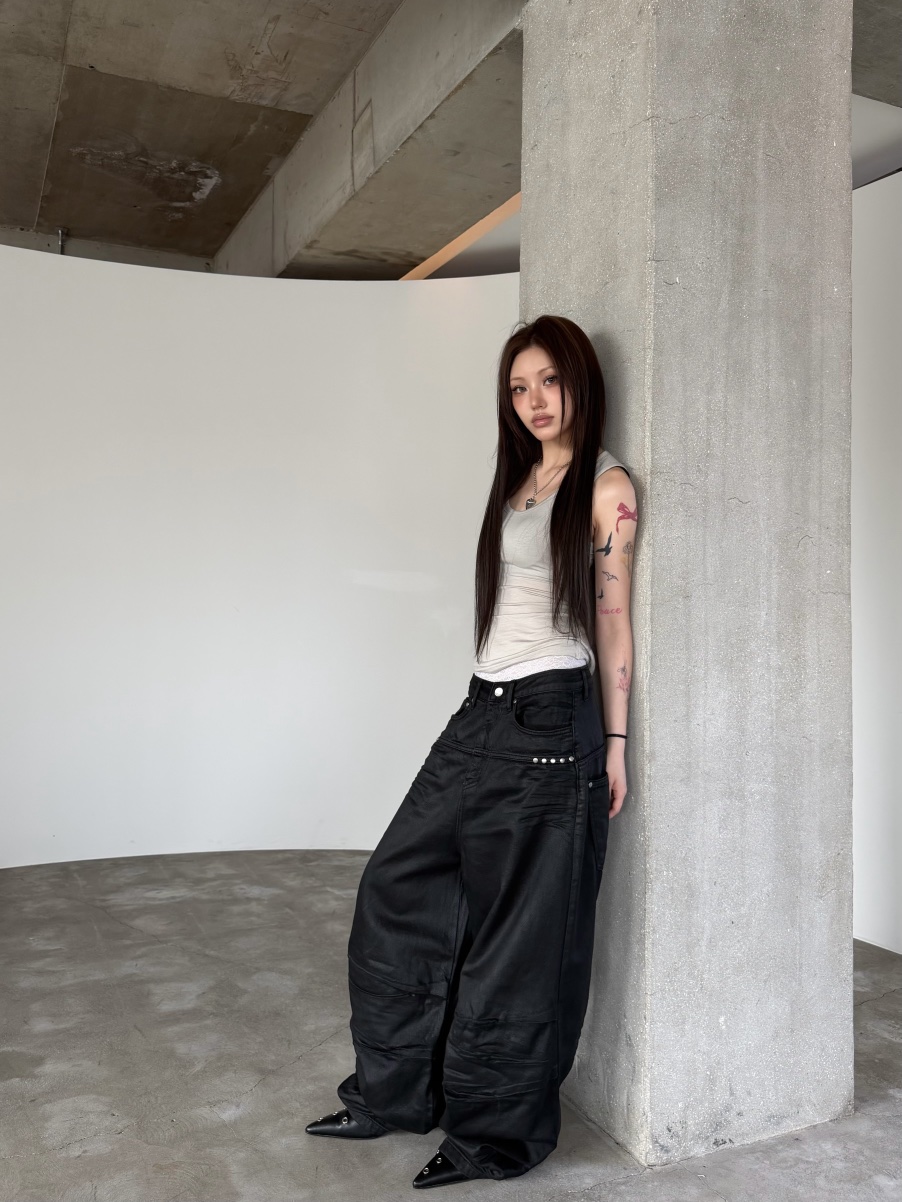 SEEOT韓國直郵女士新品人氣職業推薦休閑褲男女同款天絲涂層SEEOT休閑褲