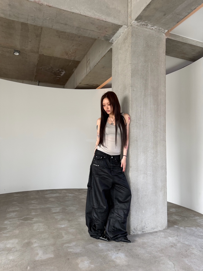 SEEOT韓國直郵女士新品人氣職業推薦休閑褲男女同款天絲涂層SEEOT休閑褲