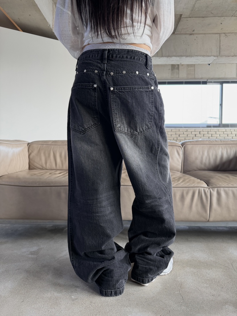 SEEOT韓國東大門直郵女裝新款26春夏牛仔褲不含腰帶男女同款拉絨SEEOT牛仔褲