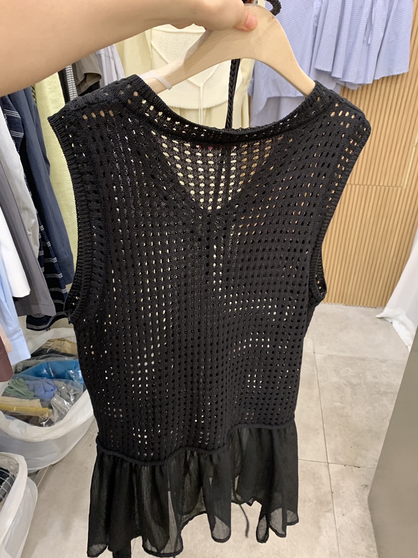 DARAK韓國直郵女士新款休閑人氣職業連衣裙含腰繩雪紡撞色DARAK連衣裙