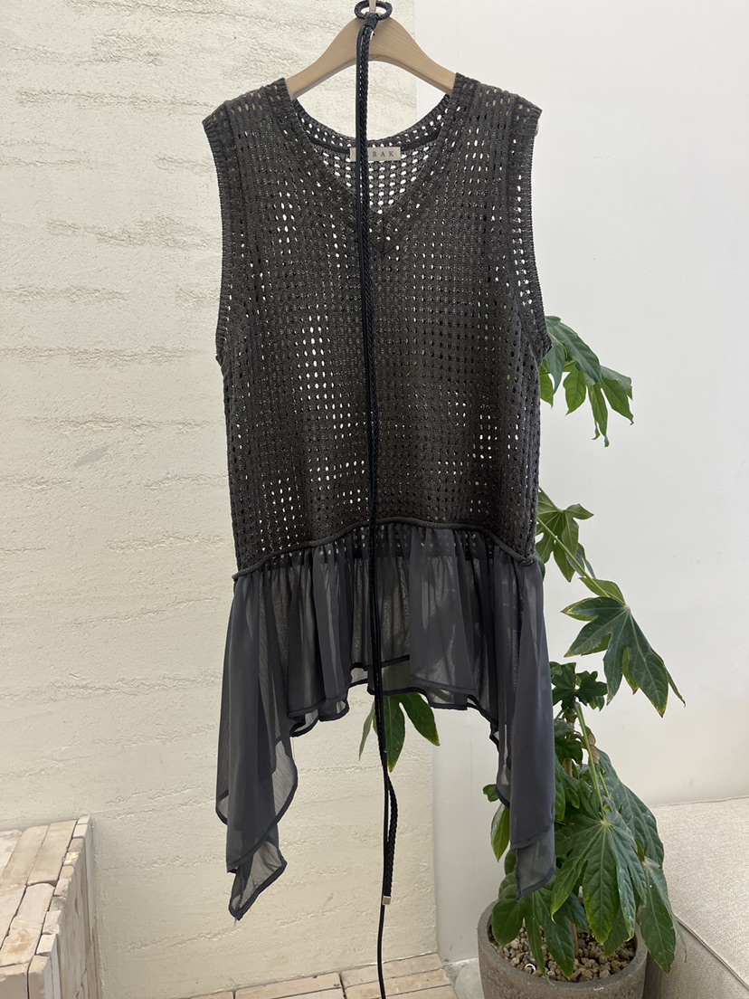 DARAK韓國直郵女士新款休閑人氣職業連衣裙含腰繩雪紡撞色DARAK連衣裙圖色2