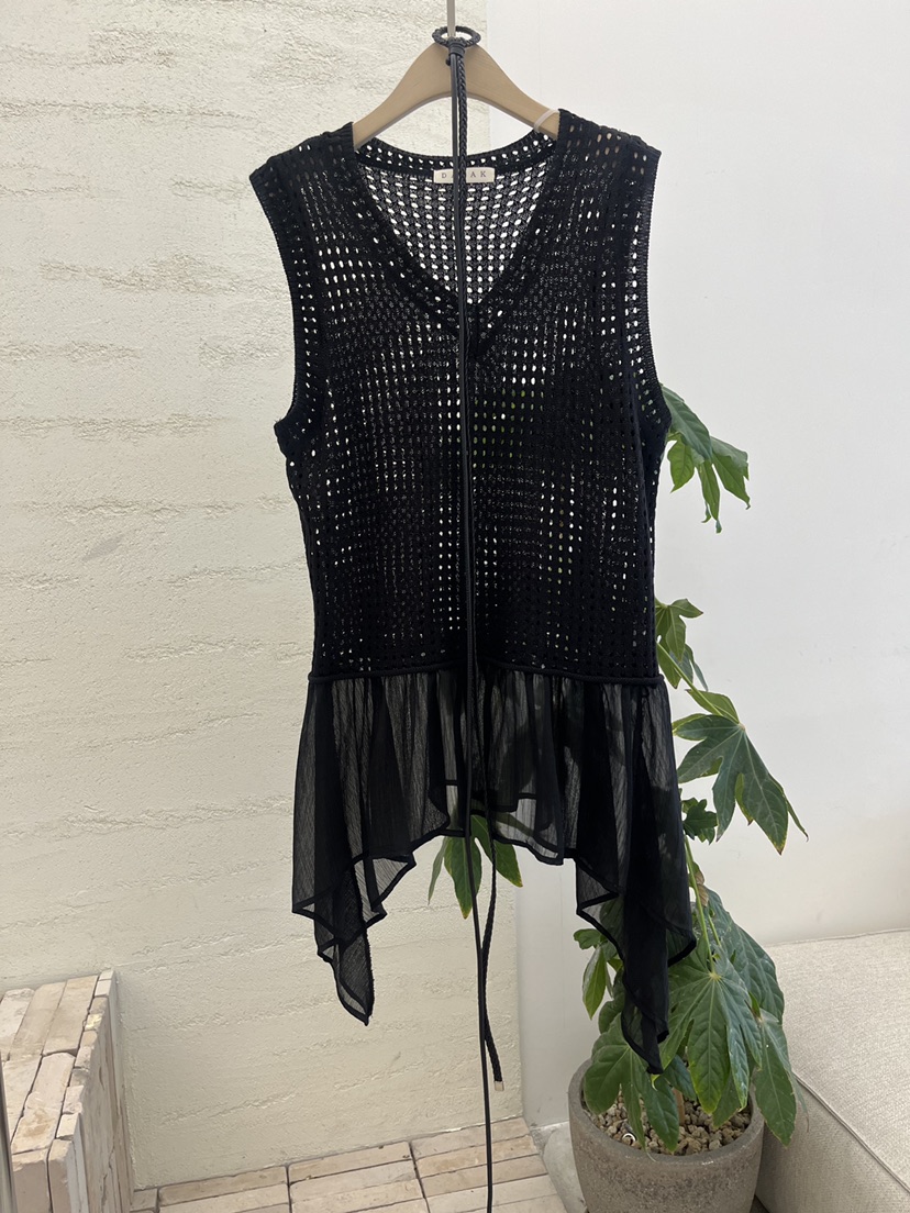 DARAK韓國直郵女士新款休閑人氣職業連衣裙含腰繩雪紡撞色DARAK連衣裙圖色3