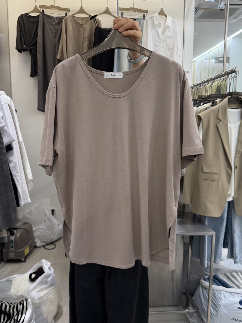 THE SIL韓國代購女士新款人氣熱賣26春夏職業推薦T恤U領THE SIL/1 2ILLYT恤圖色1