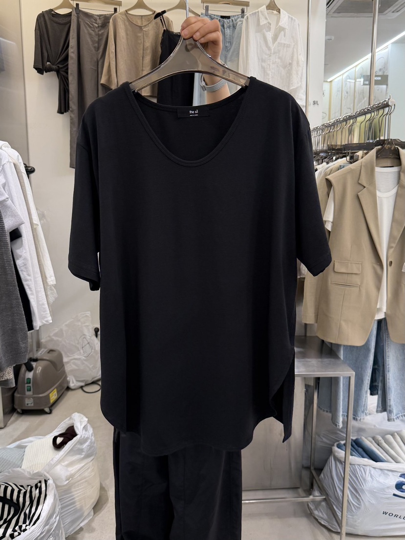 THE SIL韓國代購女士新款人氣熱賣26春夏職業推薦T恤U領THE SIL/1 2ILLYT恤圖色2