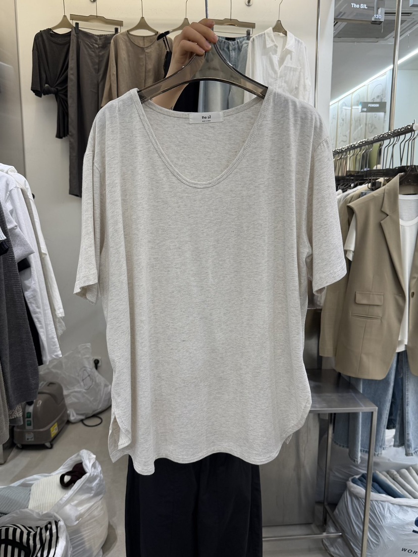 THE SIL韓國代購女士新款人氣熱賣26春夏職業推薦T恤U領THE SIL/1 2ILLYT恤圖色3