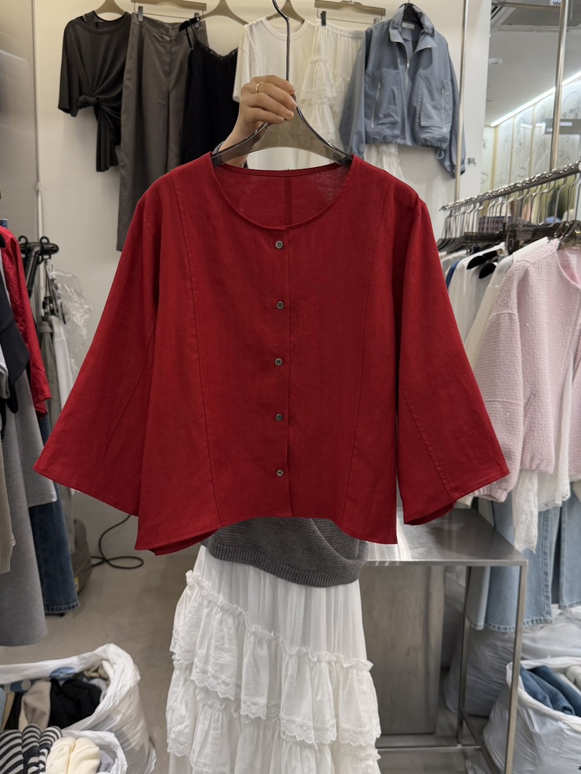 THE SIL韓國直郵女士新款推薦休閑26春夏襯衫蕾絲衫亞麻THE SIL/1 2ILLY襯衫/蕾絲衫圖色1