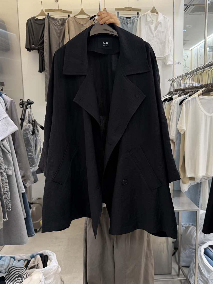 THE SIL韓國東大門代購女裝新款26春夏時尚長款風衣亞麻THE SIL/1 2ILLY長款風衣圖色2