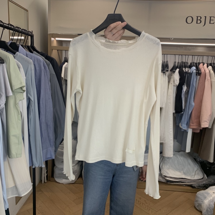 OBJET/LOVEUSU韓國直郵實拍女士新款休閑熱賣26春夏長袖T恤OBJET/LOVEUSU長袖T恤圖色2