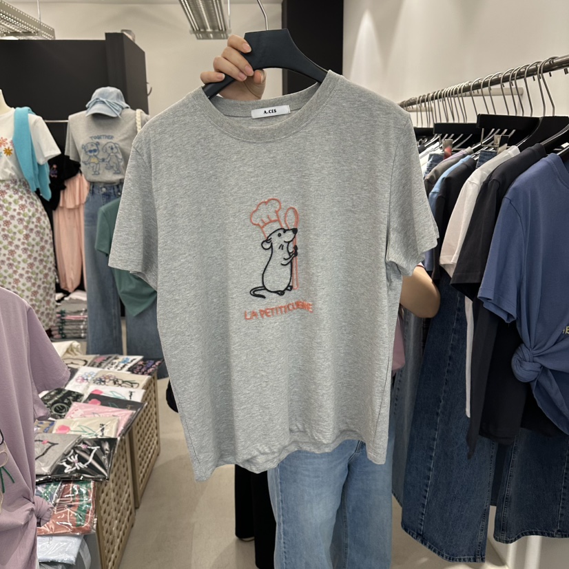 A.CES韓國東大門直郵女裝新品26春夏人氣熱賣職業時尚T恤A.CEST恤圖色2
